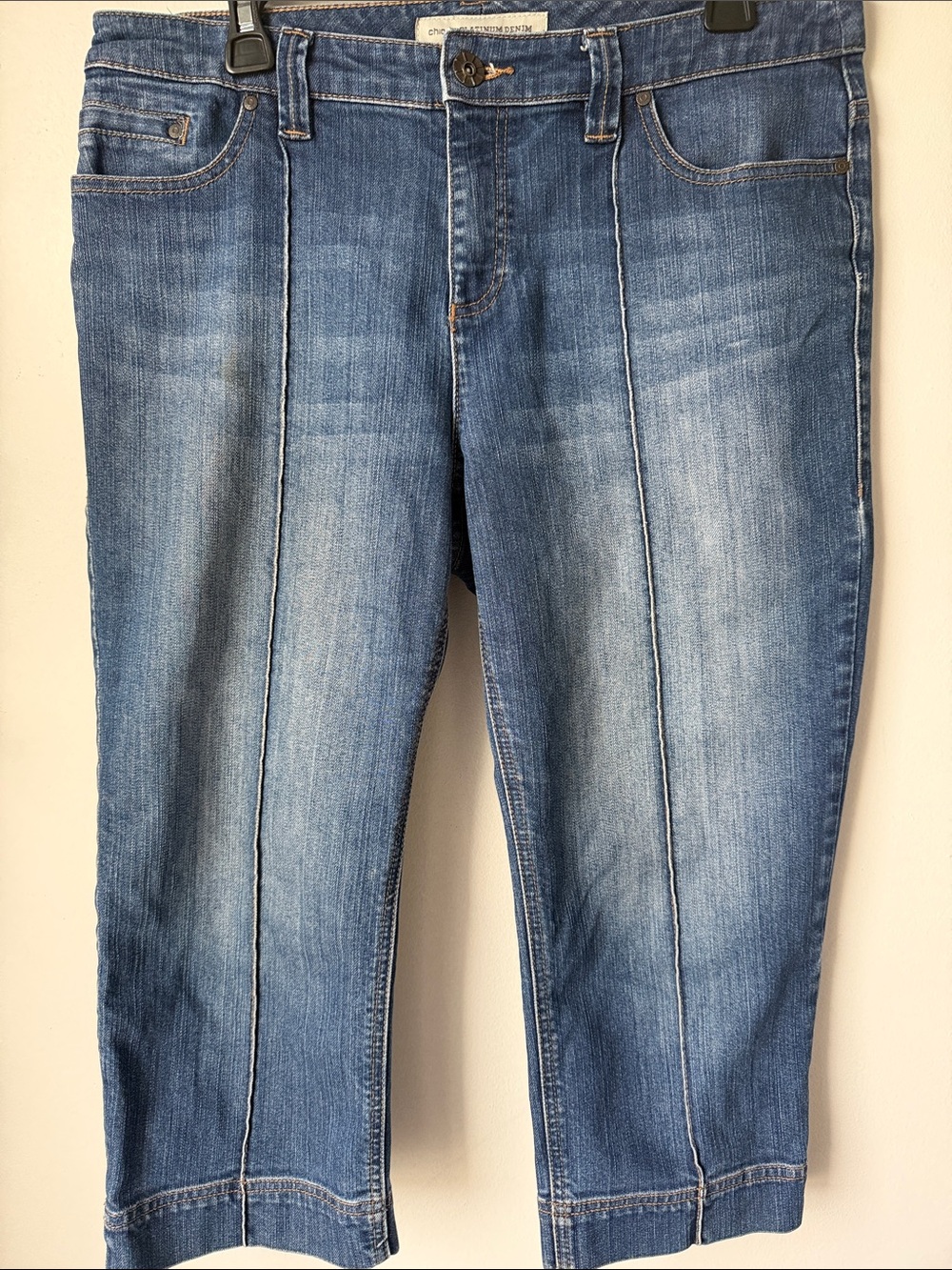 Chico's Washed Blue Relaxed-Seam Jeans Size 1.5